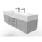 Castello Usa Nile 60" Wall Mounted Gray Vanity With White Top And Chrome Handles CB-MC-60G-CHR-2053-WH - alternate 3